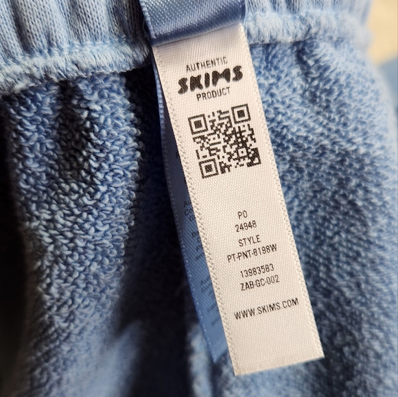 SKIMS French Terry Jogger Pant Cotton Pockets Drawstring Loose Fit Blue Sz XXS - Picture 12 of 14